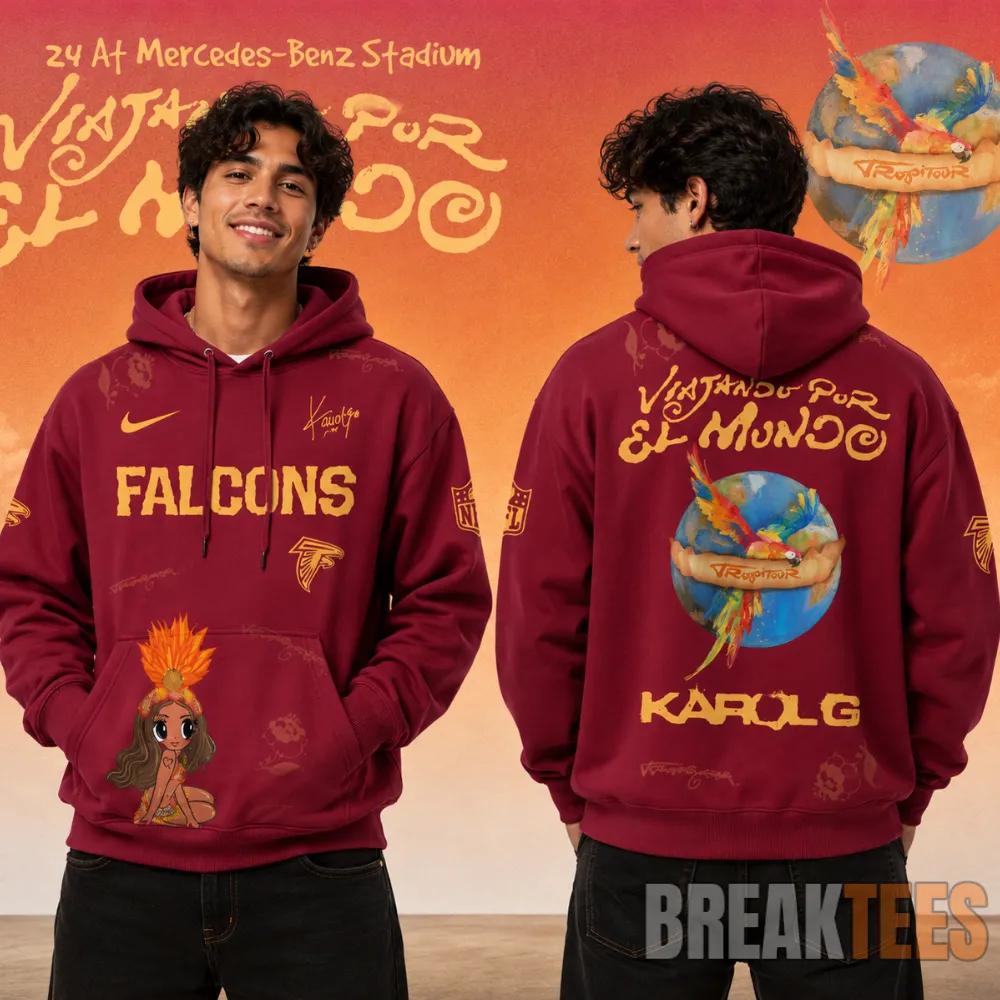 Atlanta Falcons x Karol G Viajando Por El Mundo 2026 Hoodie