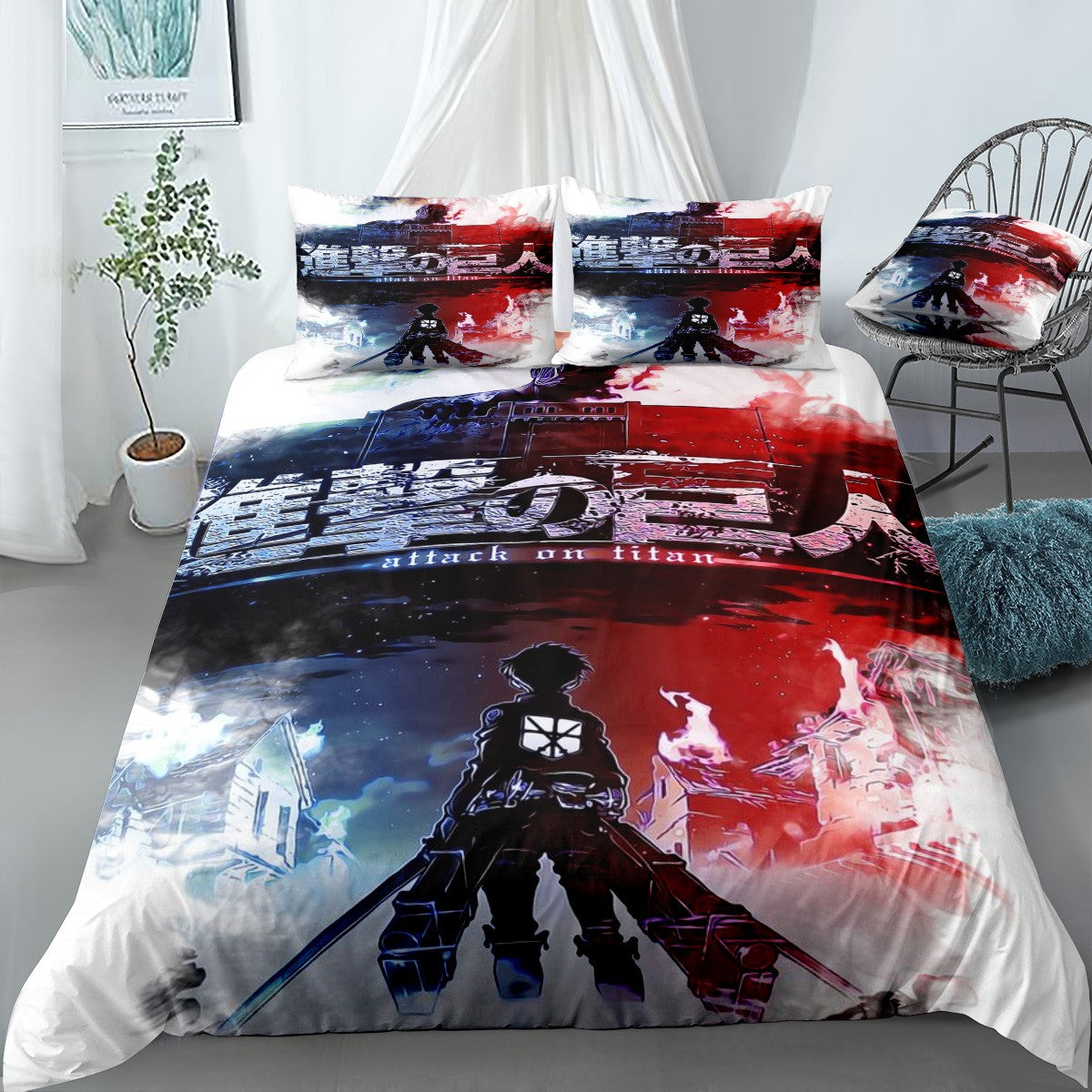 Attack on Titan Bedding Set (Duvet Cover & Pillow Shams)