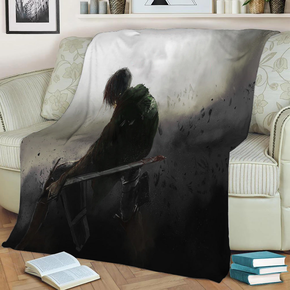 Attack on Titan Levi Acker Fleece Throw Blanket