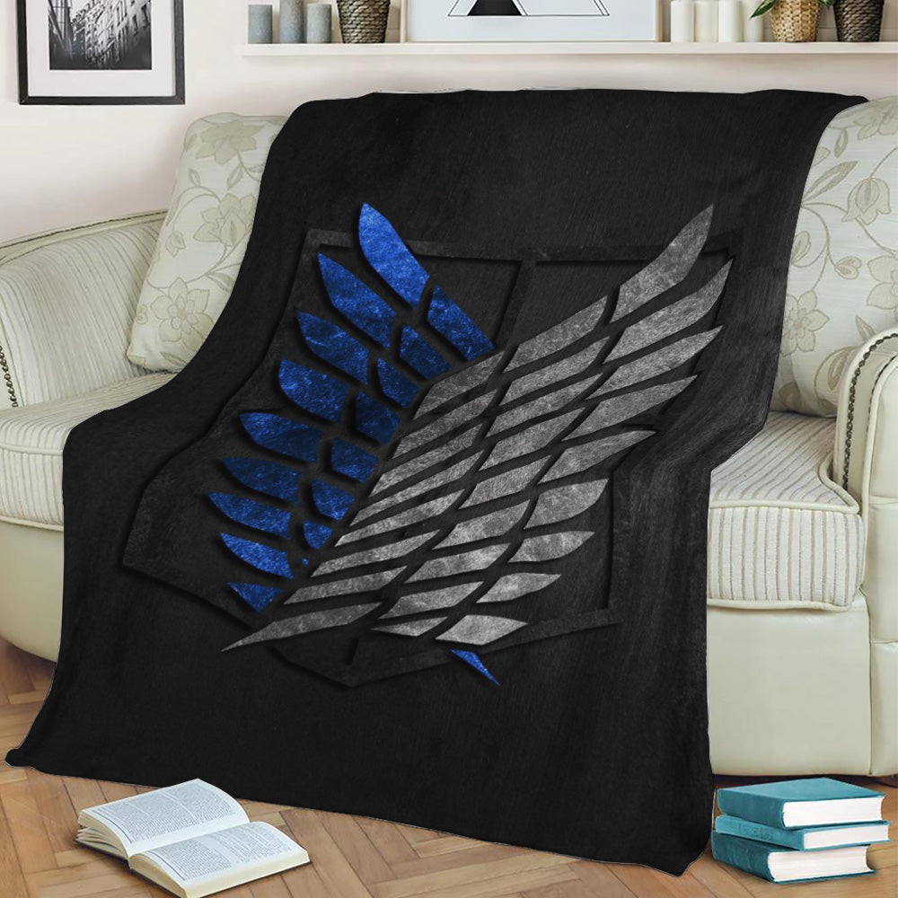 Attack on Titan Wings Fleece Throw Blanket
