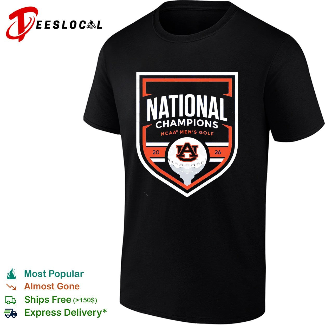 Auburn Tigers 2026 NCAA Men’s Golf National Champions shirt