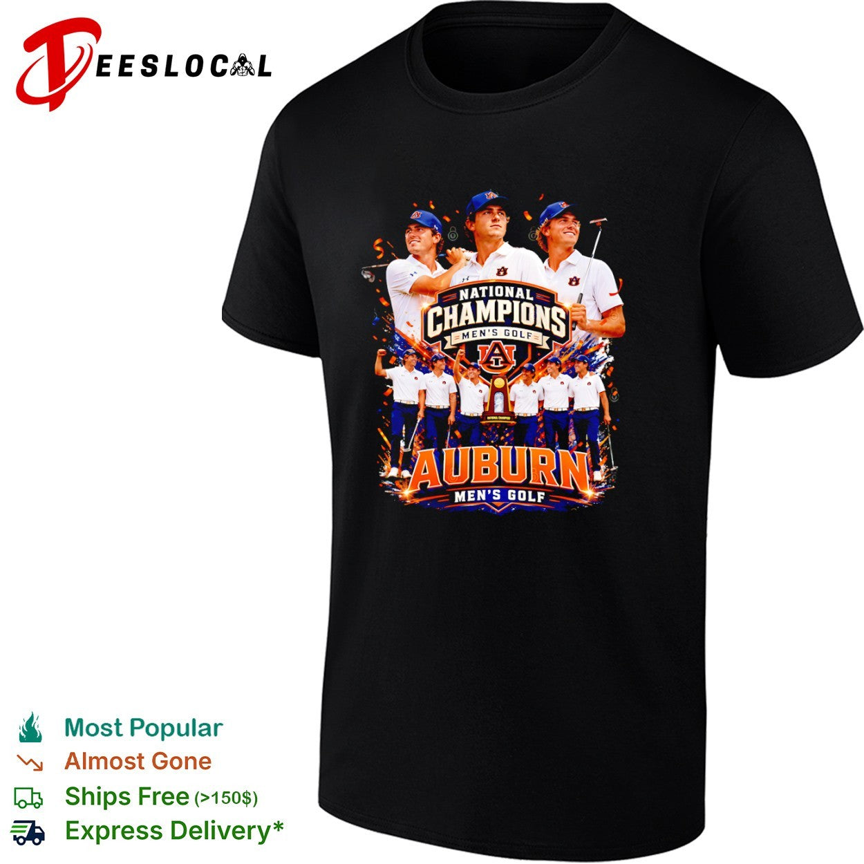 Auburn Tigers National Champions Men’s Golf Team NCAA 2024 Celebration shirt