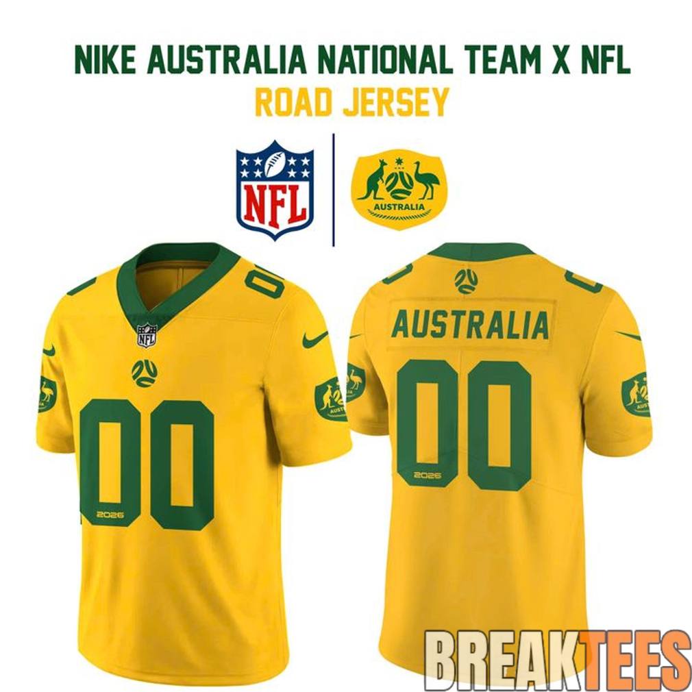 Australia National Team x NFL Road Custom Football Jersey