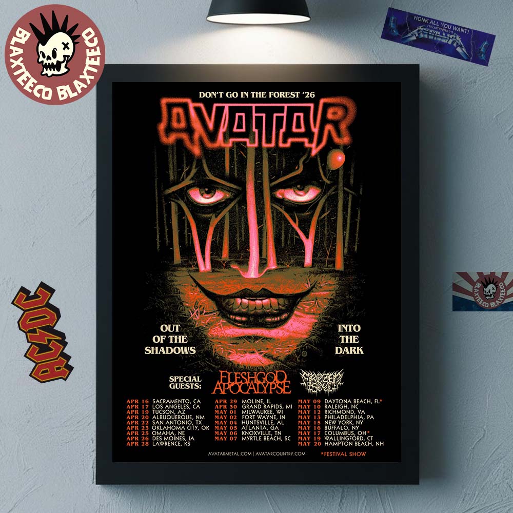 Avatar Don’t Go In The Forest 2026 North America Tour City Dates Out Of The Shadows Into The Dark Home Decor Poster Canvas