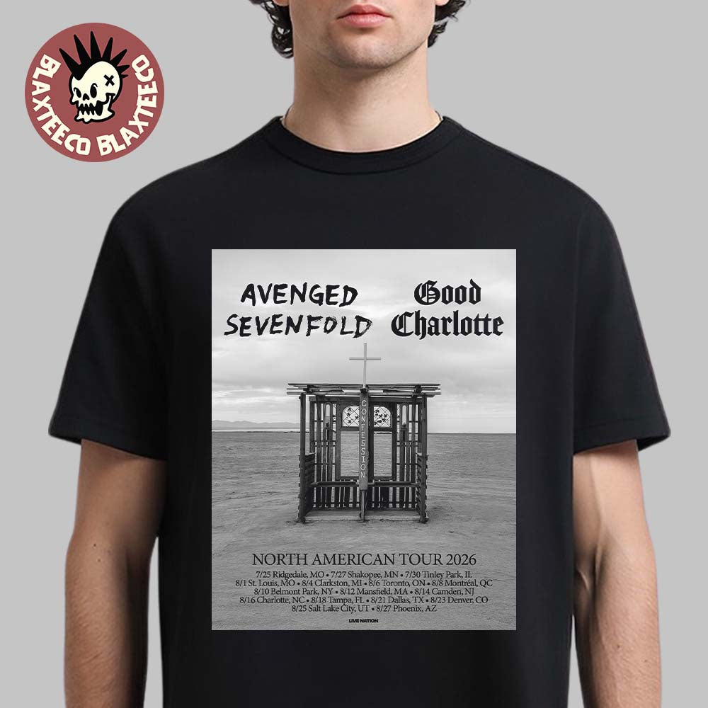 Avenged Sevenfold X Good Charlotte North American Tour 2026 City Dates T-Shirt