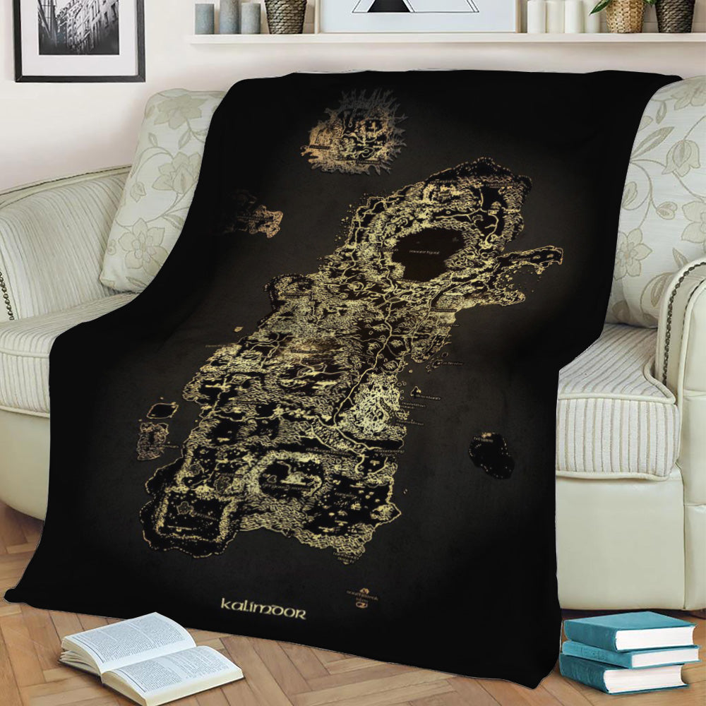 Azeroth Continent Fleece Throw Blanket