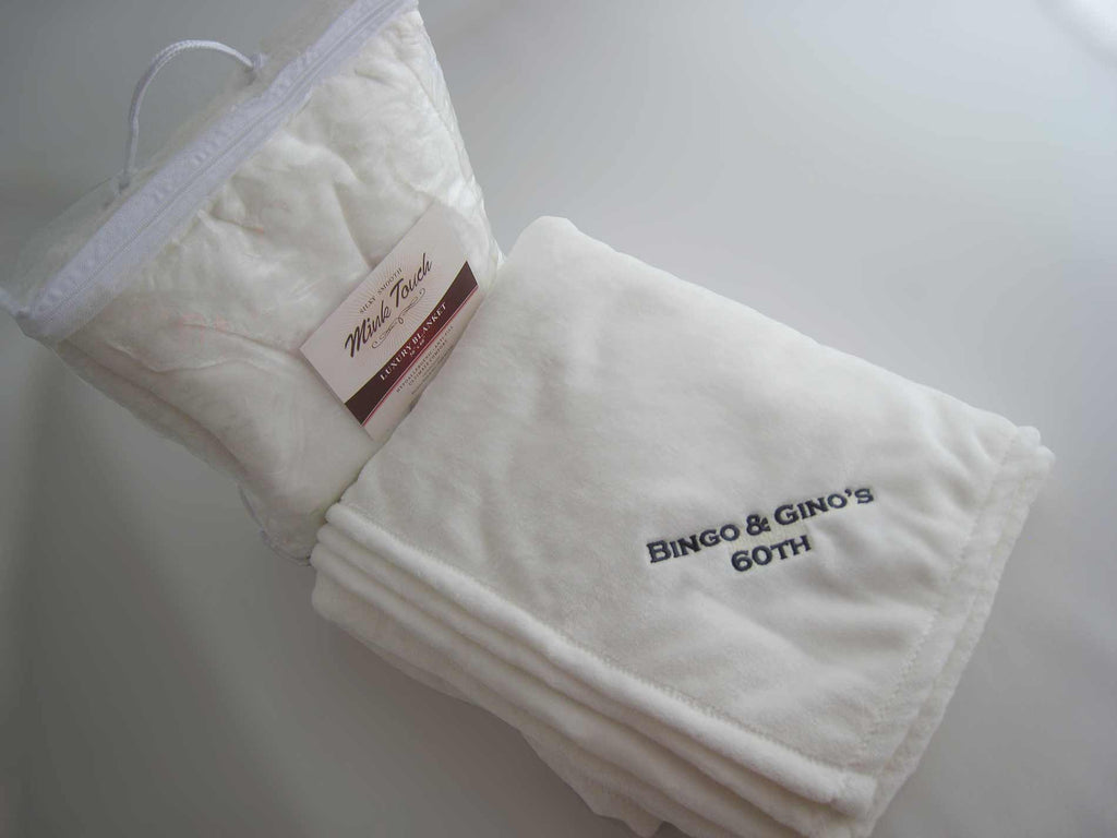Oversize Cloud Mink Touch Blanket <i>Embroidered</i>