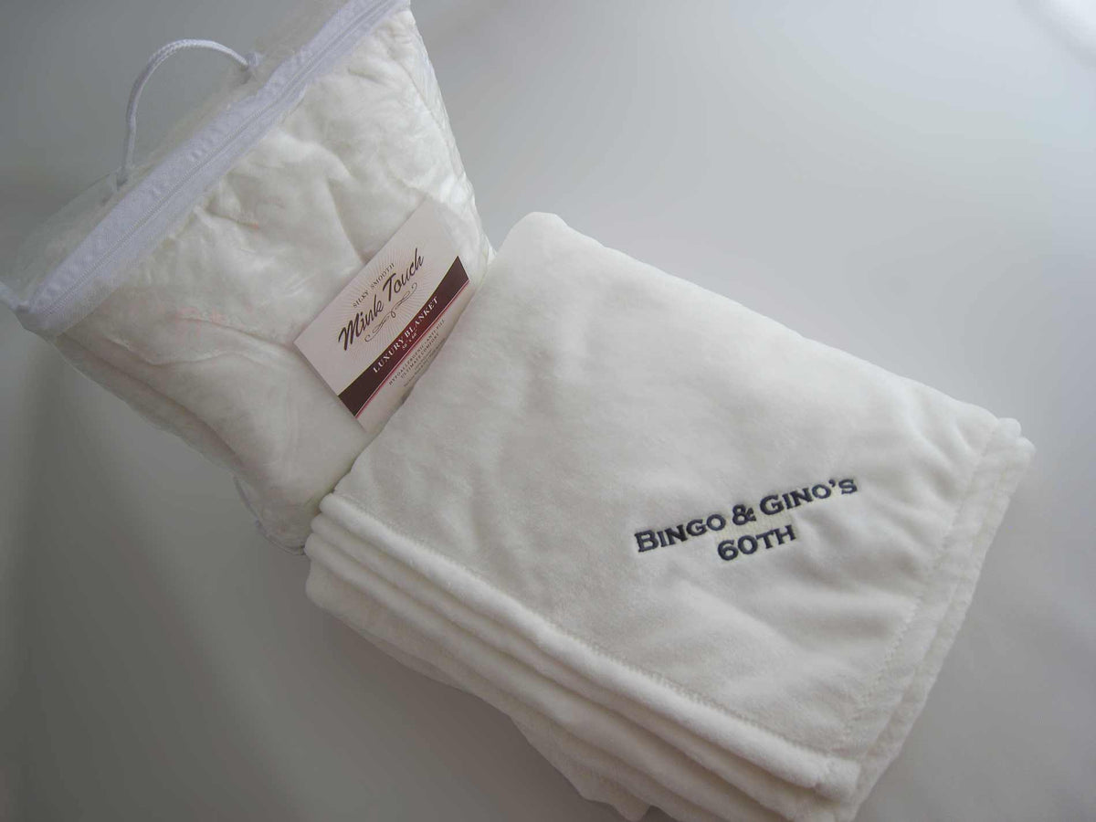 Oversize Cloud Mink Touch Blanket <i>Embroidered</i>