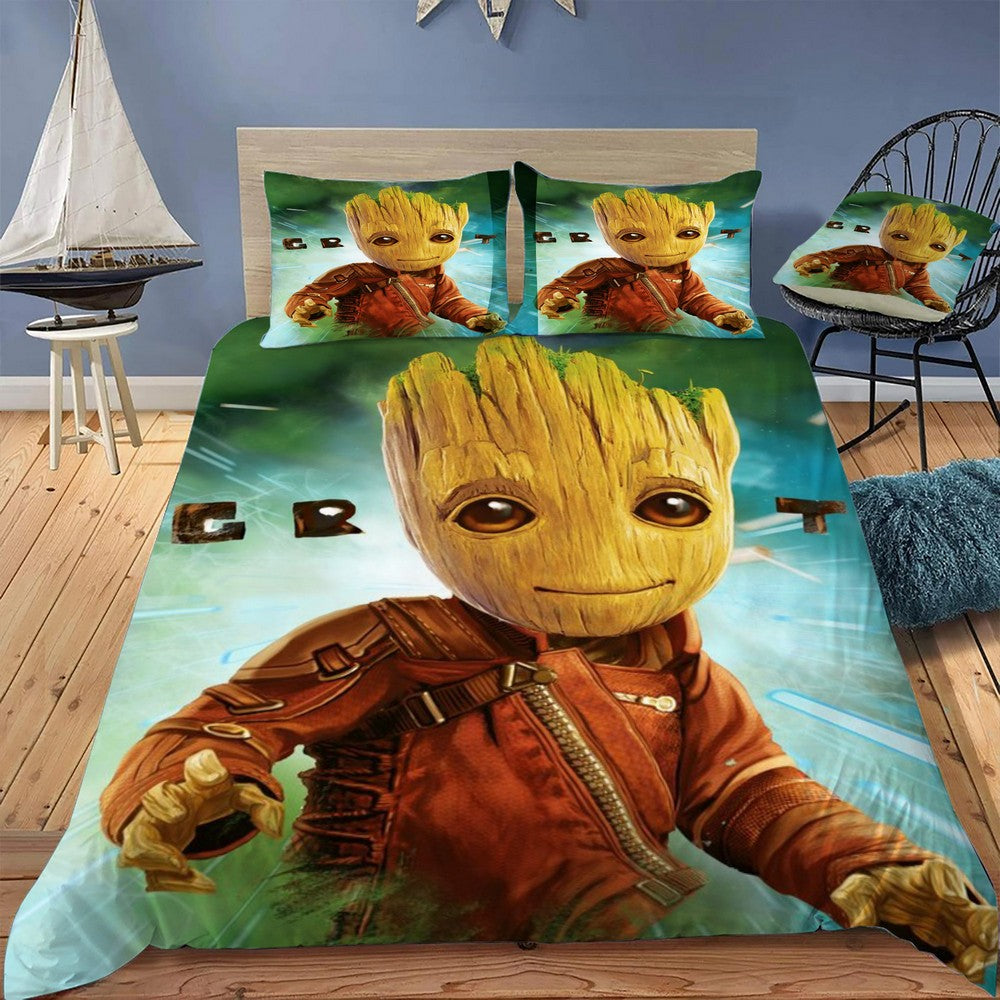 Baby Groot in Space Bedding Set (Duvet Cover & Pillow Shams)