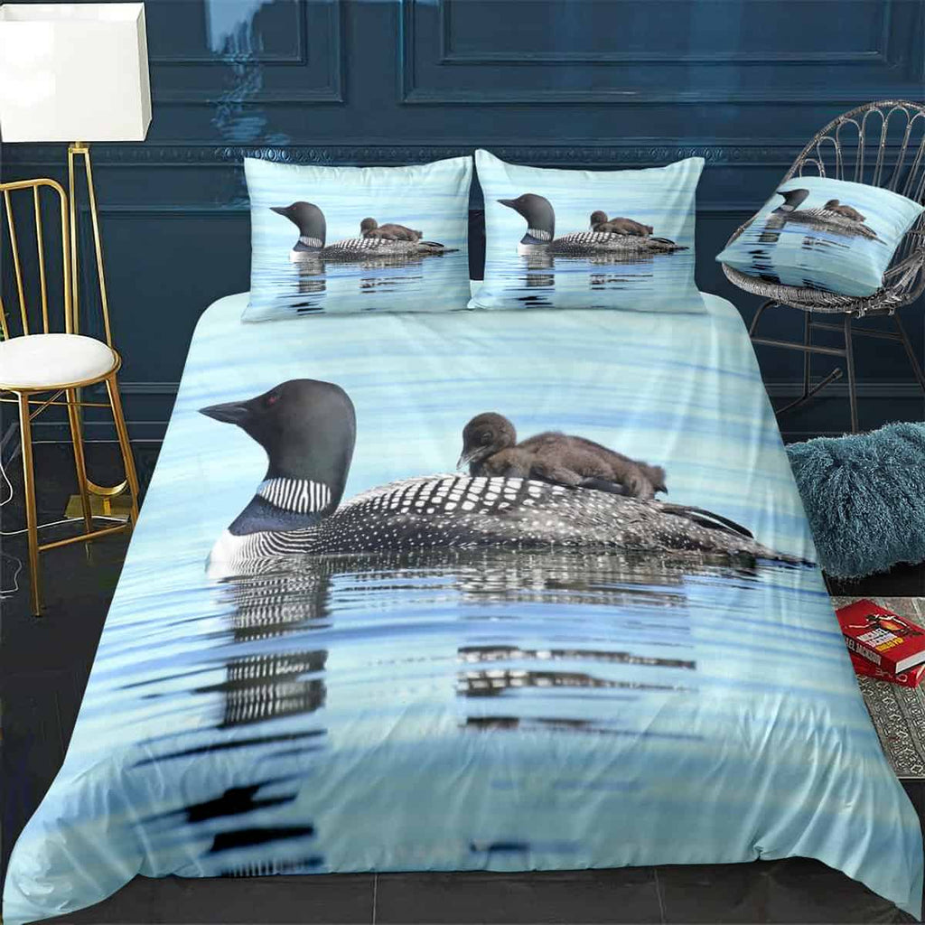 Baby loon on moms back 1 Bedding Set (Duvet Cover & Pillow Shams)