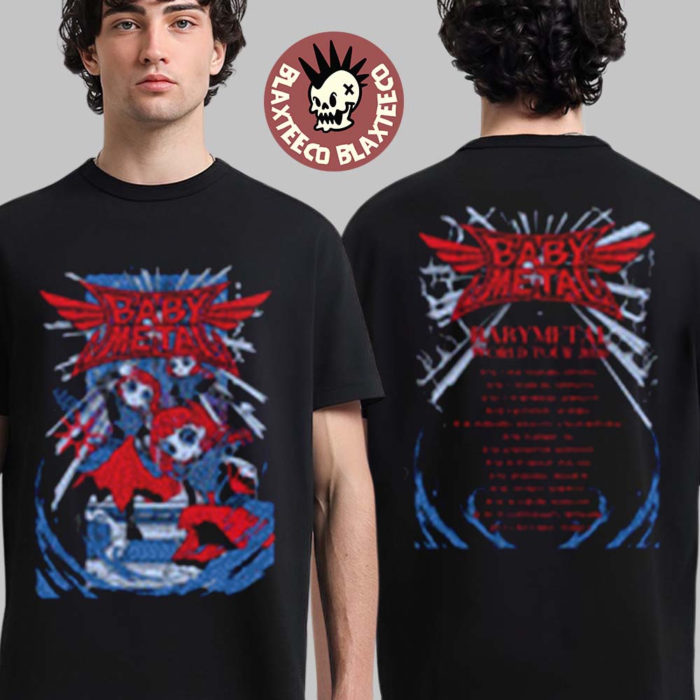 Babymetal World Tour 2026 UK And EU Merch Thunder Strike Two Sided T-Shirt