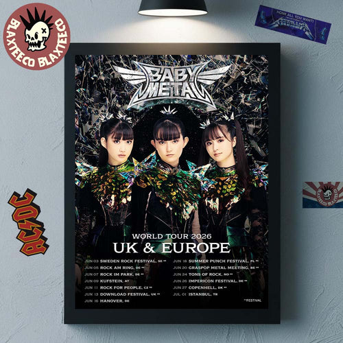 Babymetal World Tour 2026 UK And Europe Schedule Dates The Biggest Babymetal Tour Ever Poster Canvas