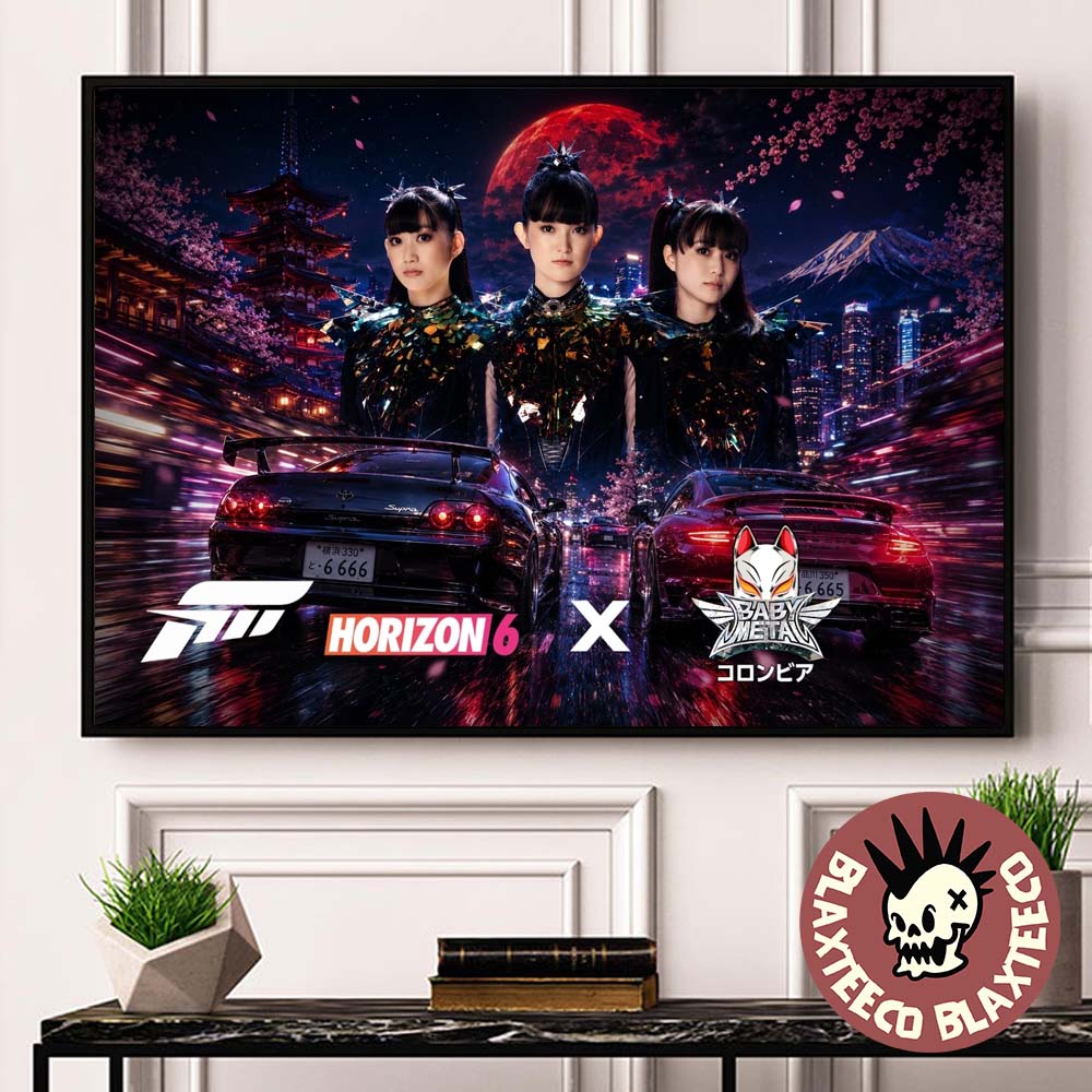 Babymetal x Forza Horizon 6 White Flame Tracklist Decor Poster Canvas