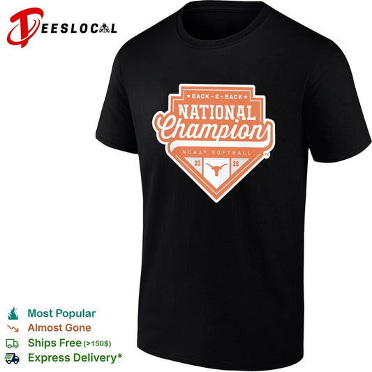 Back 2 Back National Champion Texas Longhorns NCAA Softball 2026 shirt