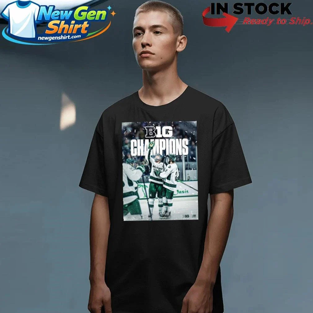 Back To Back To Back Michigan State Spartans Ice Hockey 2026 B1G Men’s Hockey Regular Season Champs Shirt
