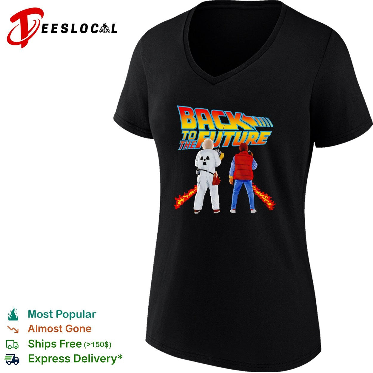 Back to the Future Marty McFly and Doc Brown Retro Movie Film Fan Art Shirt