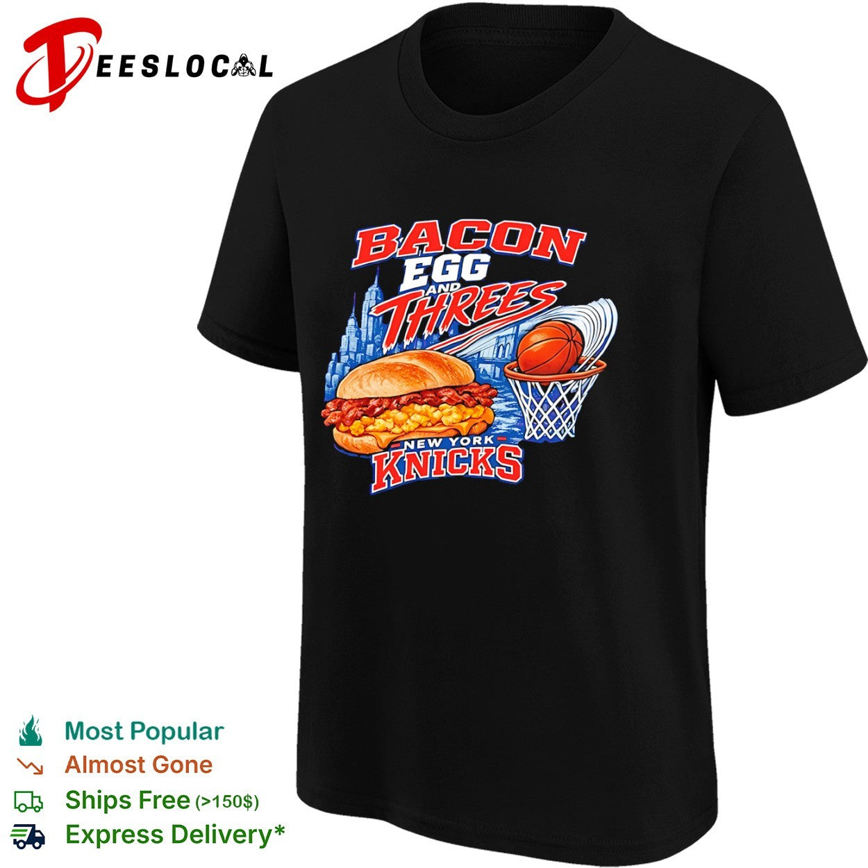 Bacon Egg and Threes New York Knicks shirt