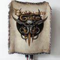 Baldur’s Gate 3 Logo Woven Tapestry Throw Blanket with Fringe
