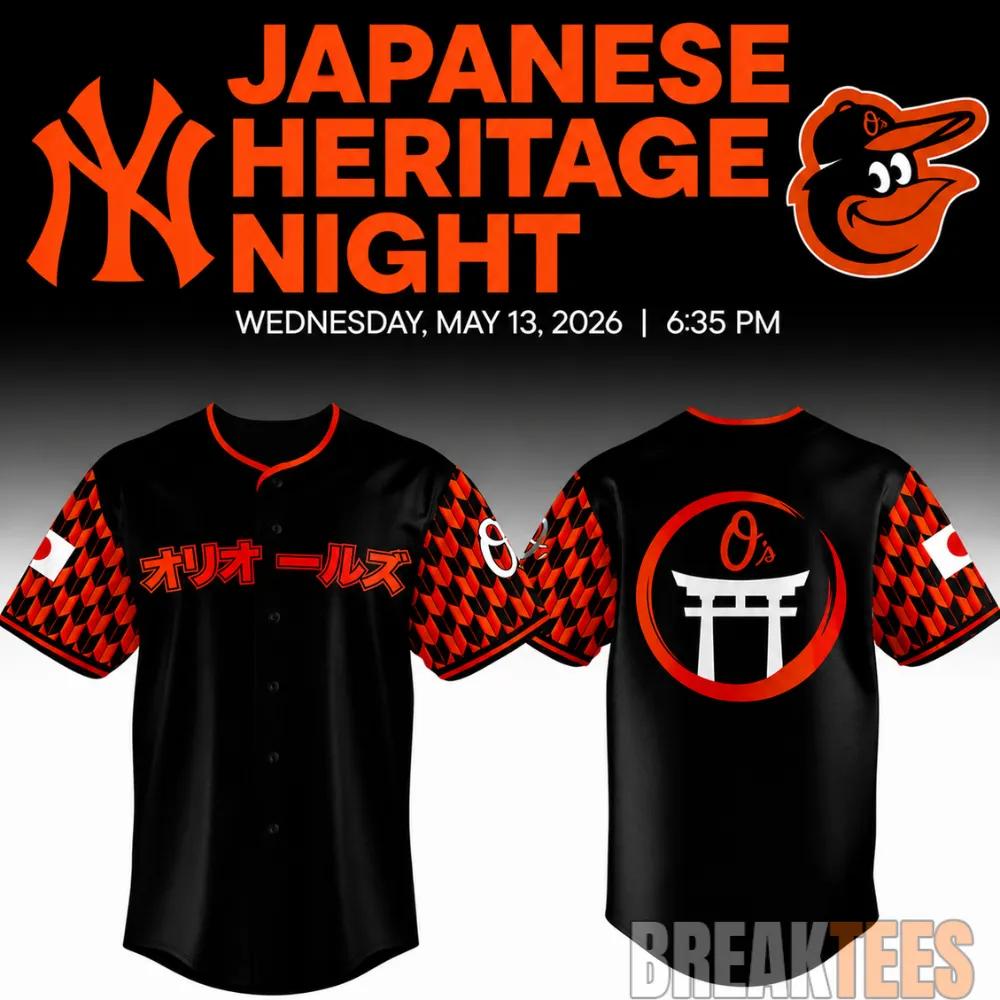 Baltimore Orioles 2026 Japanese Heritage Night Baseball Jersey Dark