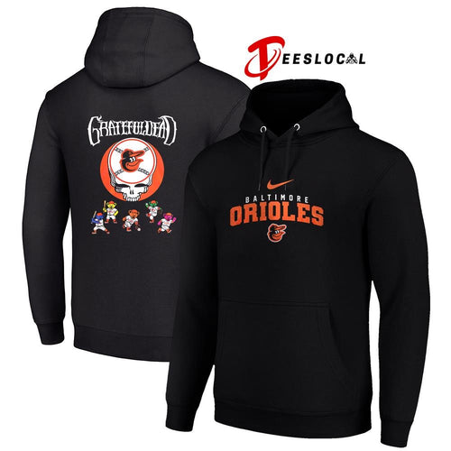 Baltimore Orioles x Grateful Dead bear mascot shirt
