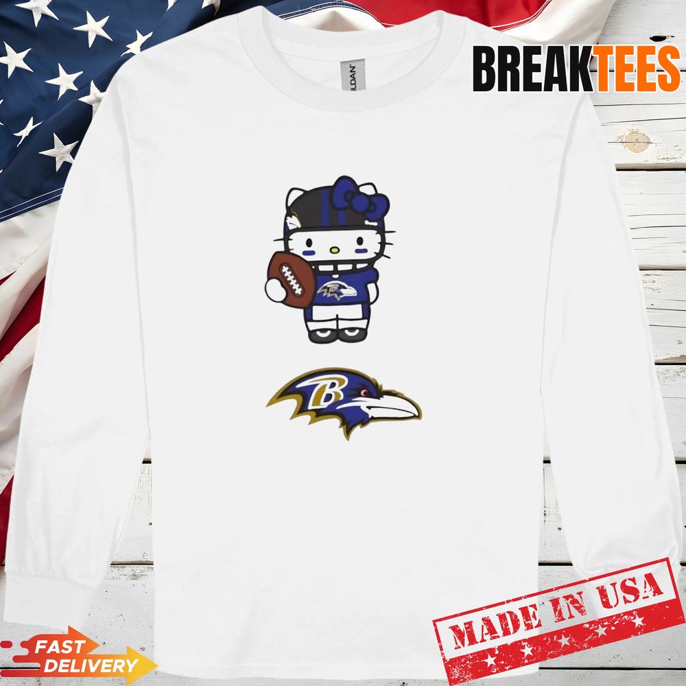 Baltimore Ravens Football x Hello Kitty Anime T-Shirt
