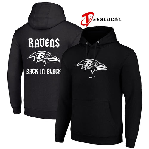 Baltimore Ravens back in black logo shirt