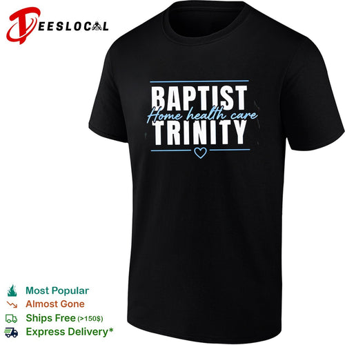 Baptist Trinity Home Health Care bold lettering business logo graphic shirt
