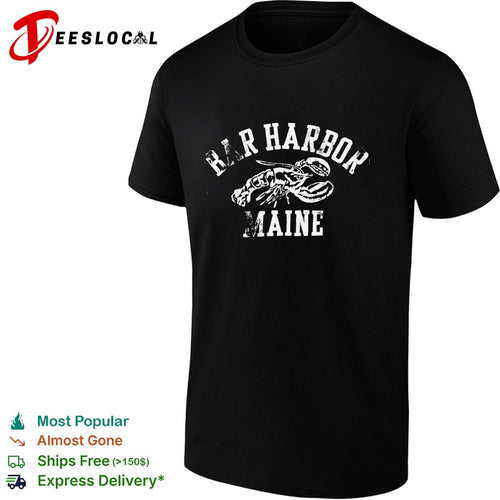 Bar Harbor Maine lobster yellow coastal beach vintage shirt