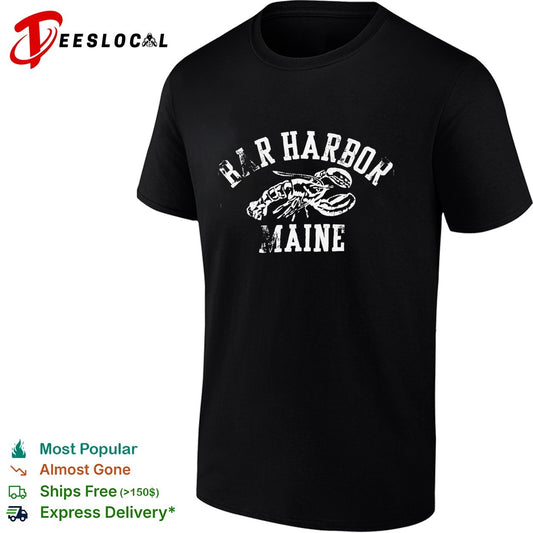 Bar Harbor Maine lobster yellow coastal beach vintage shirt