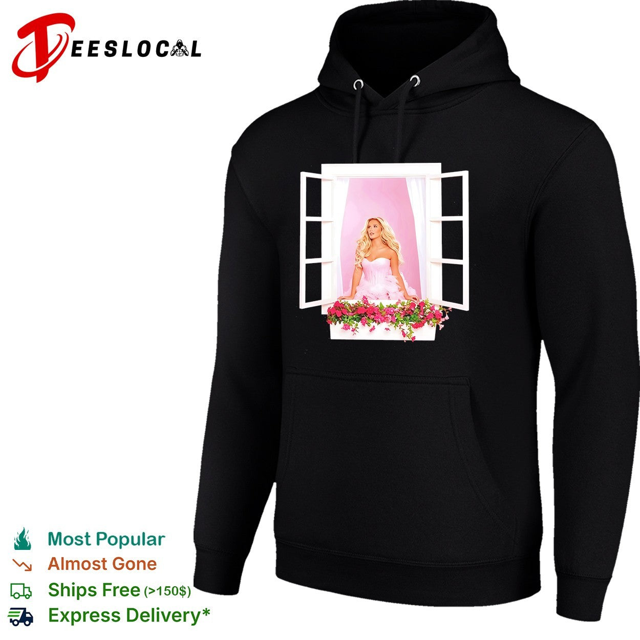 Barbie Movie Margot Robbie Doll Window Pink Floral Custom graphic shirt