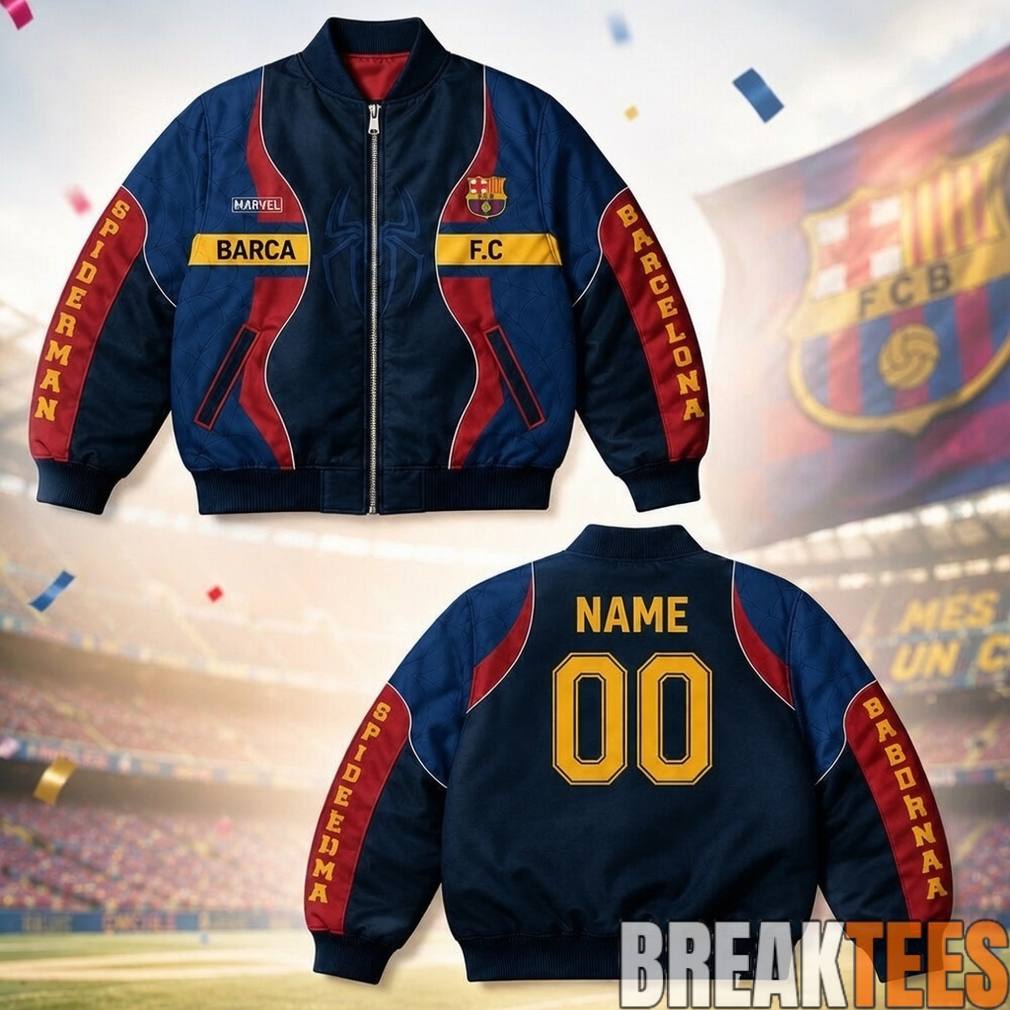 Barca x Spiderman x Marvel Peter Parker Bomber Jacket
