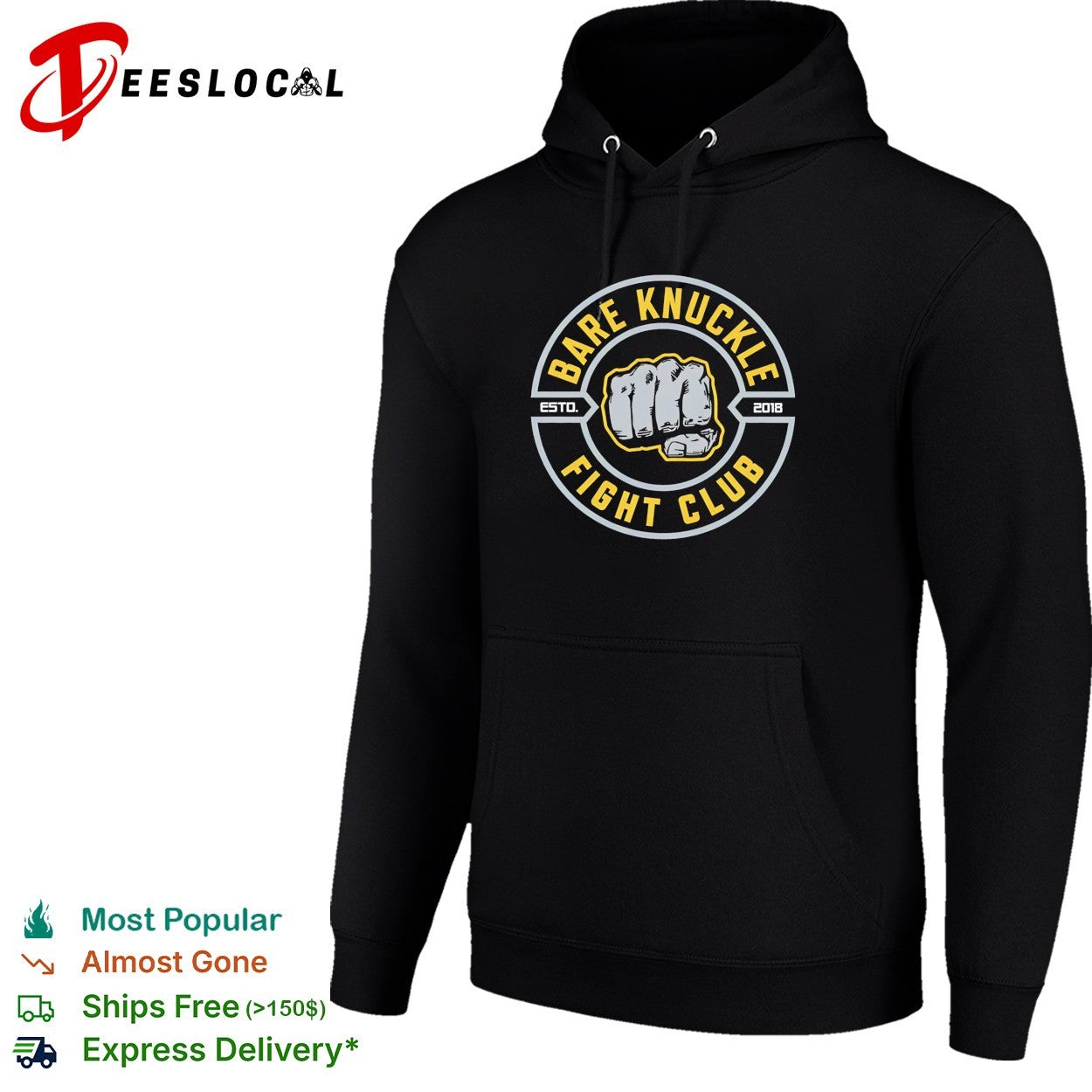 Bare knuckle fight club established 2018 fist circle badge shirt