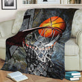 Basketball art print 116 Fleece Throw Blanket