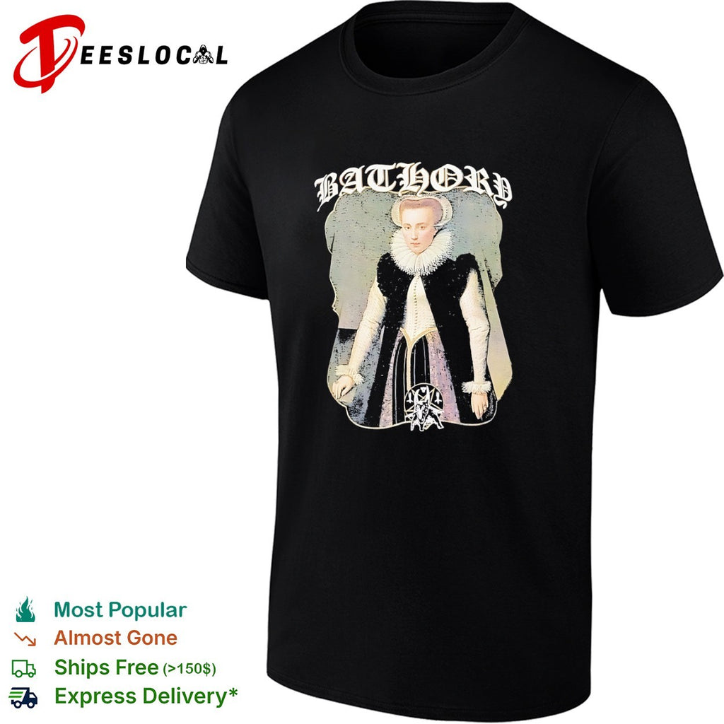 Bathory Elizabeth Bathory Heavy Metal Band Logo Goat Pentagram Black Metal shirt