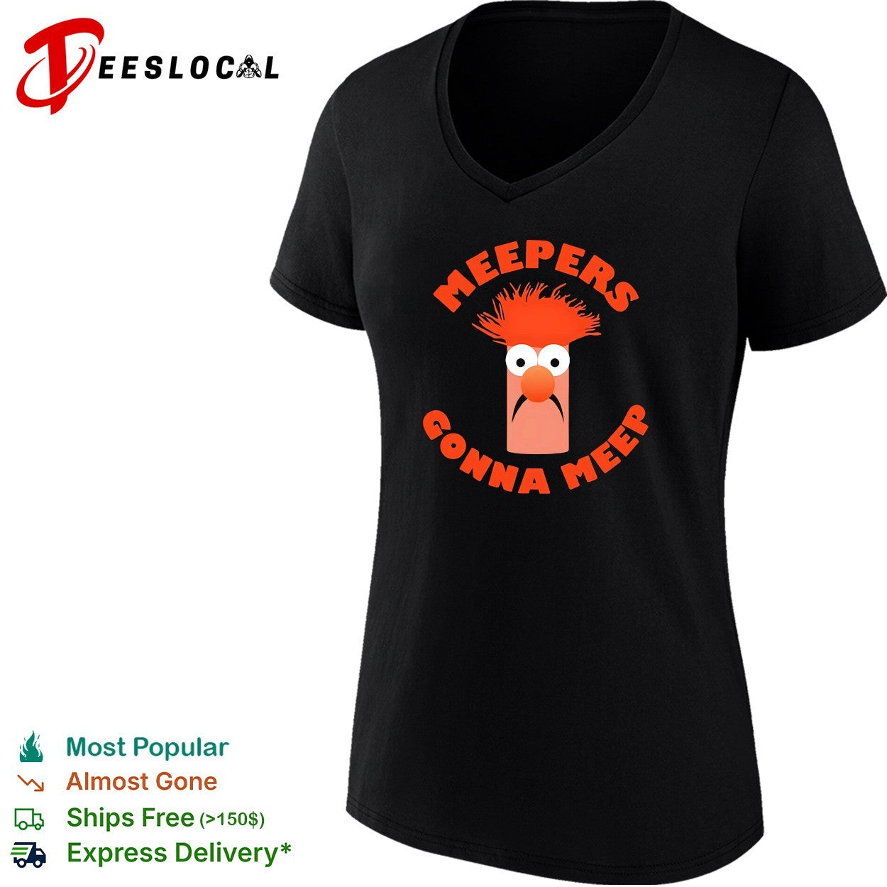 Beaker Muppets meepers gonna meep bold arch text cartoon art shirt