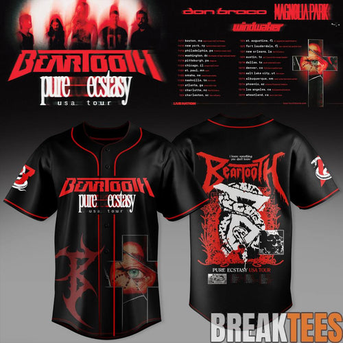 Beartooth Pure Ecstasy Tour 2026 Baseball Jersey