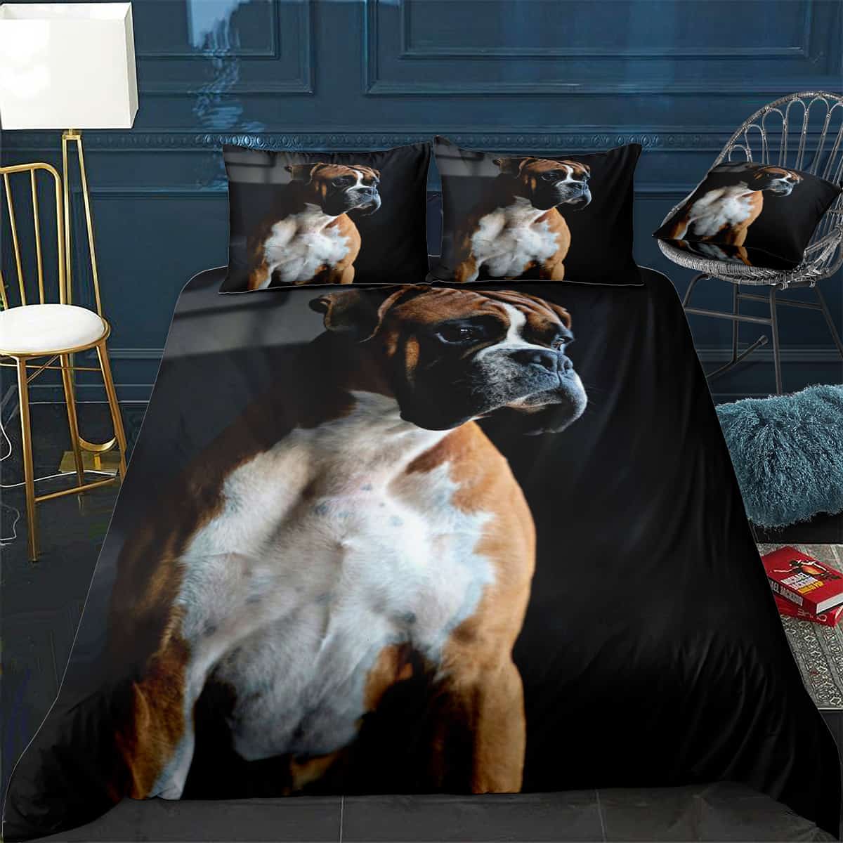 Beautiful Boxer Dog Bedding Set (Duvet Cover & Pillow Shams)