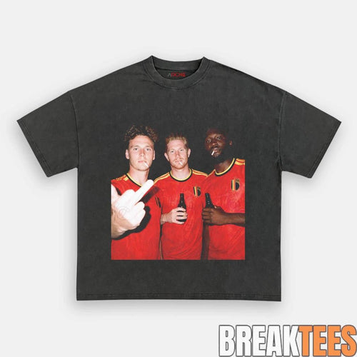 Belgium Football Team Trio Drunk Smoke Tee