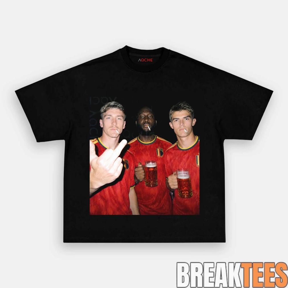 Belgium Trio Drunk Smoke Middle Finger Tee