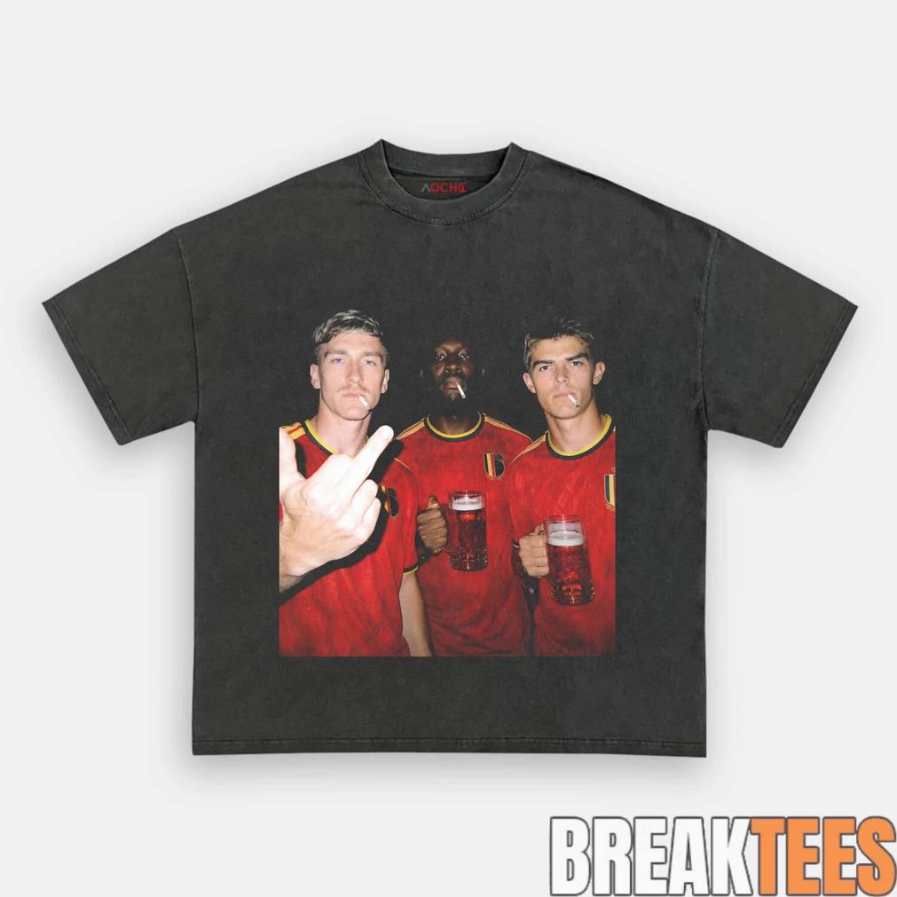 Belgium Trio Drunk Smoke Middle Finger Tee