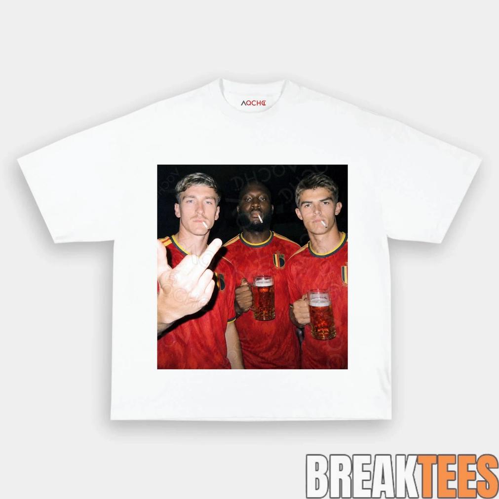 Belgium Trio Drunk Smoke Middle Finger Tee