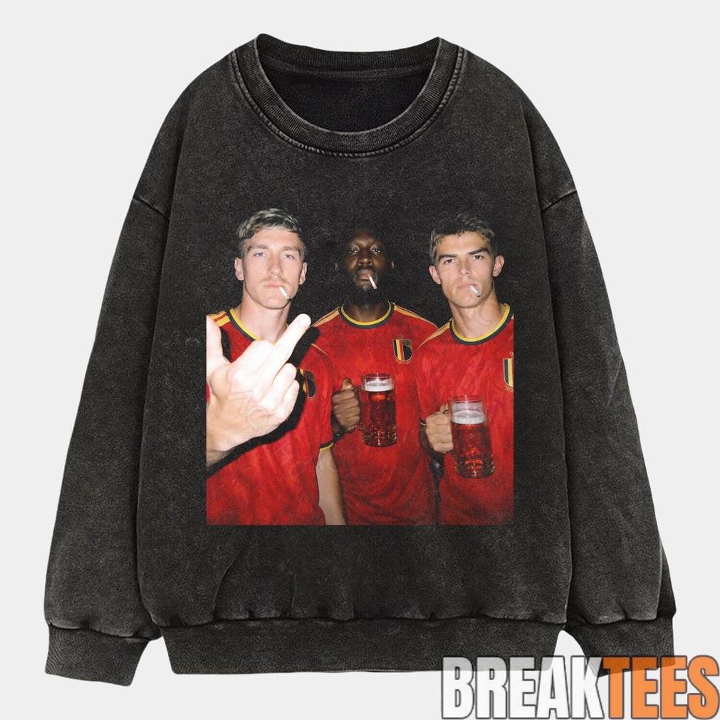 Belgium Trio Drunk Smoke Middle Finger Tee
