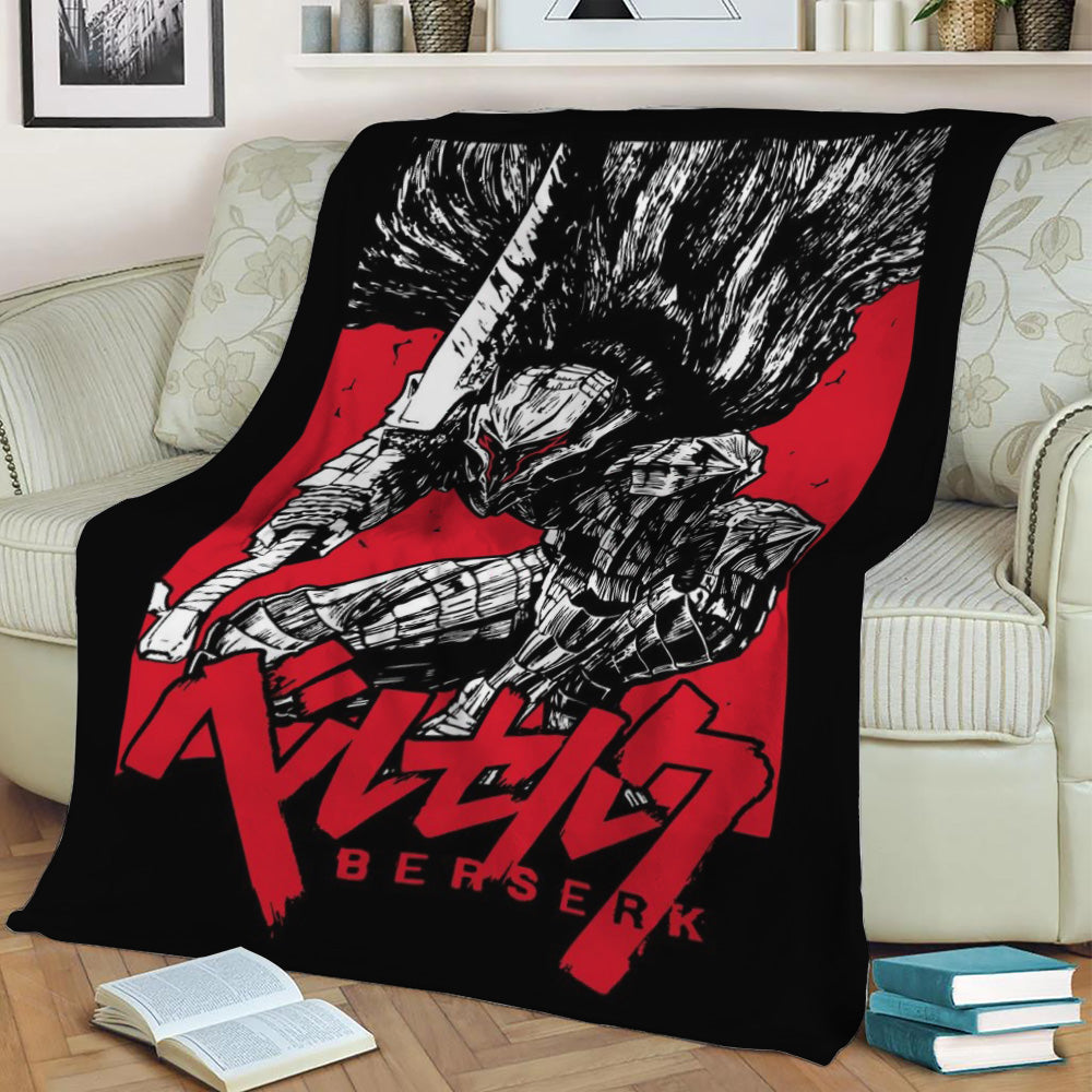 Berserk black Fleece Throw Blanket