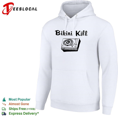 Bikini Kill Record Player Music Band Logo Print Essential Music Fan cotton shirt