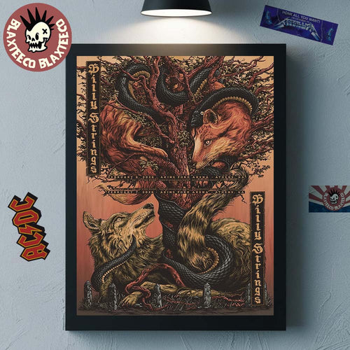 Billy Strings Athens Georgia 2026 Night 1 And 2 Combined Gig Poster At Akins Ford Arena On February 6 And 7 2026 Winter Tour Poster Canvas