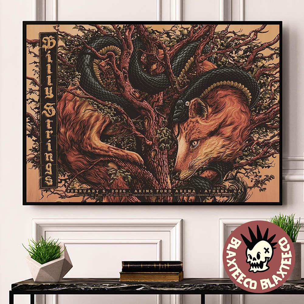 Billy Strings Athens Georgia 2026 Night 1 Gig Poster At Akins Ford Arena On February 6 2026 Winter Tour Decor Poster Canvas