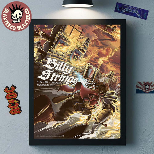 Billy Strings Nashville Tennessee 2026 Bridgestone Arena Night 1 Poster On February 20 2026 Art By Railey Bace Prints Poster Canvas