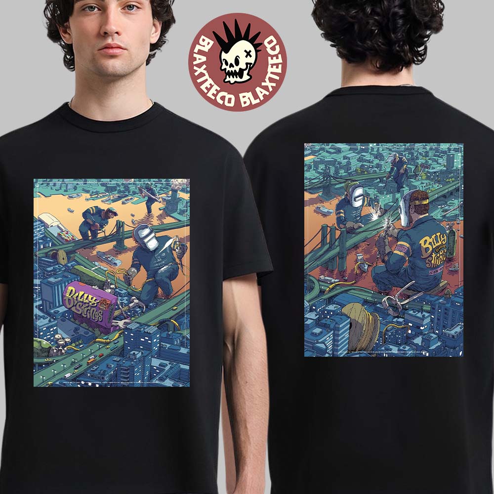 Billy Strings Newark New Jersey 2025 Night 1 And 2 Venue Combined Poster At Prudential Center On November 14 And 15 2025 Repairer Art Two Sided T-Shirt