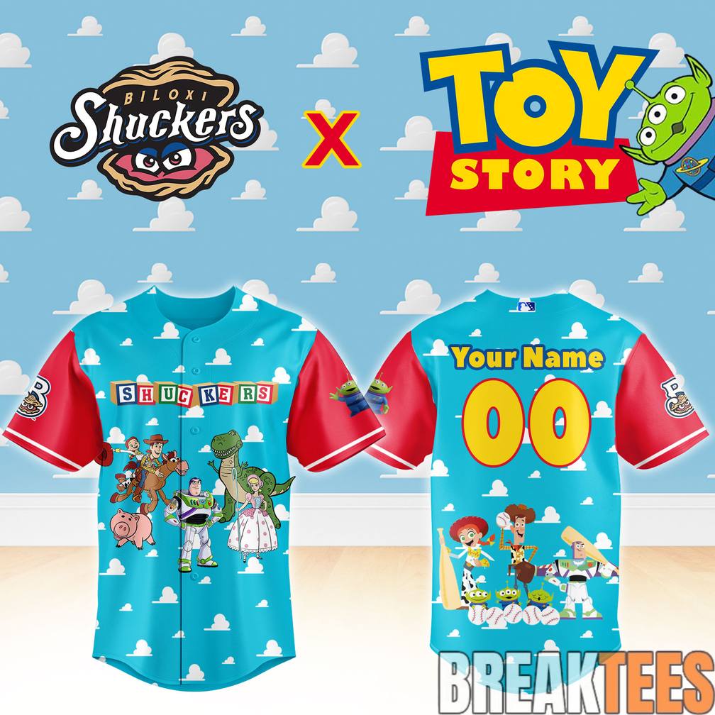Biloxi Shuckers x Toy Story Night Custom Baseball Jersey