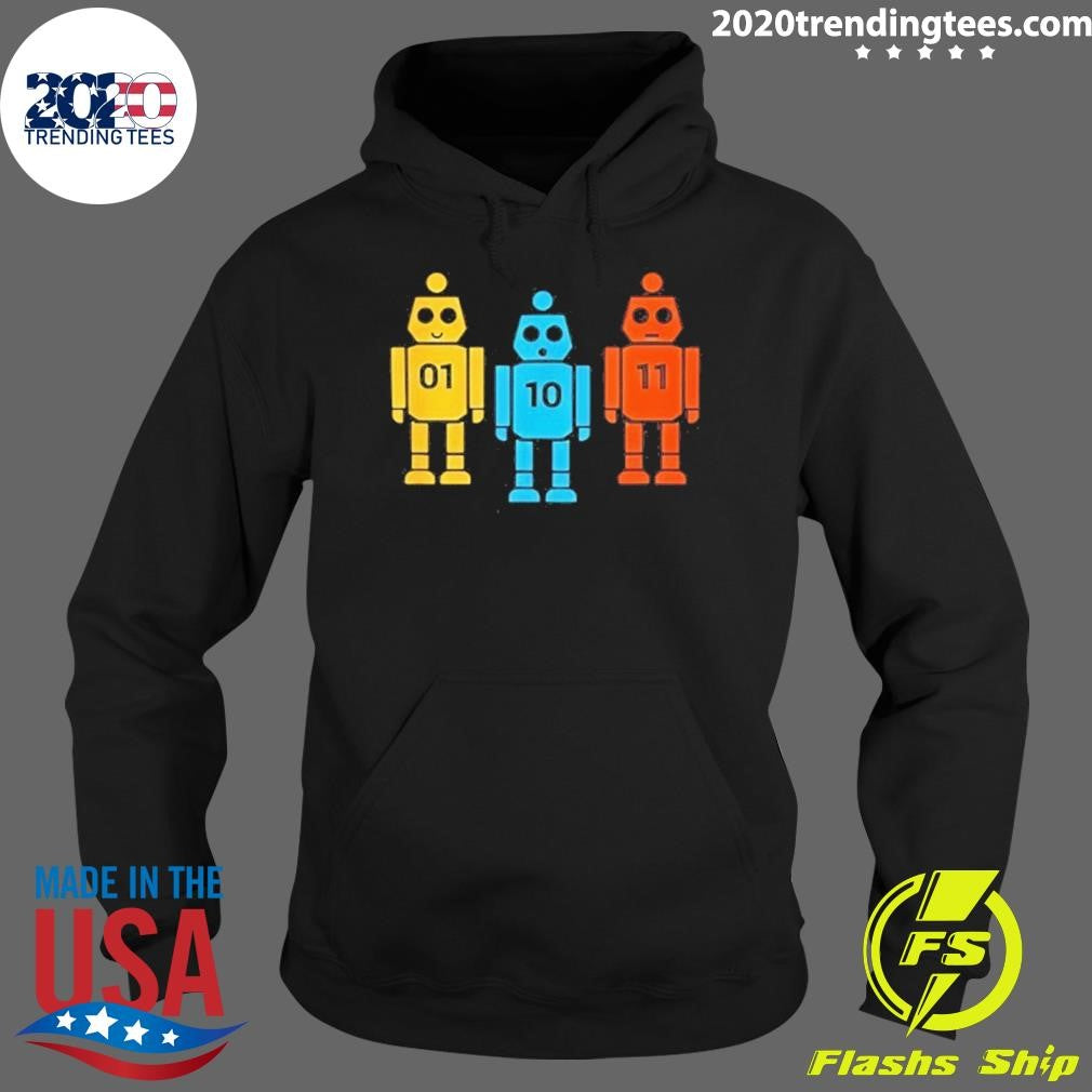 Binary 01 10 11 Robot Shirt